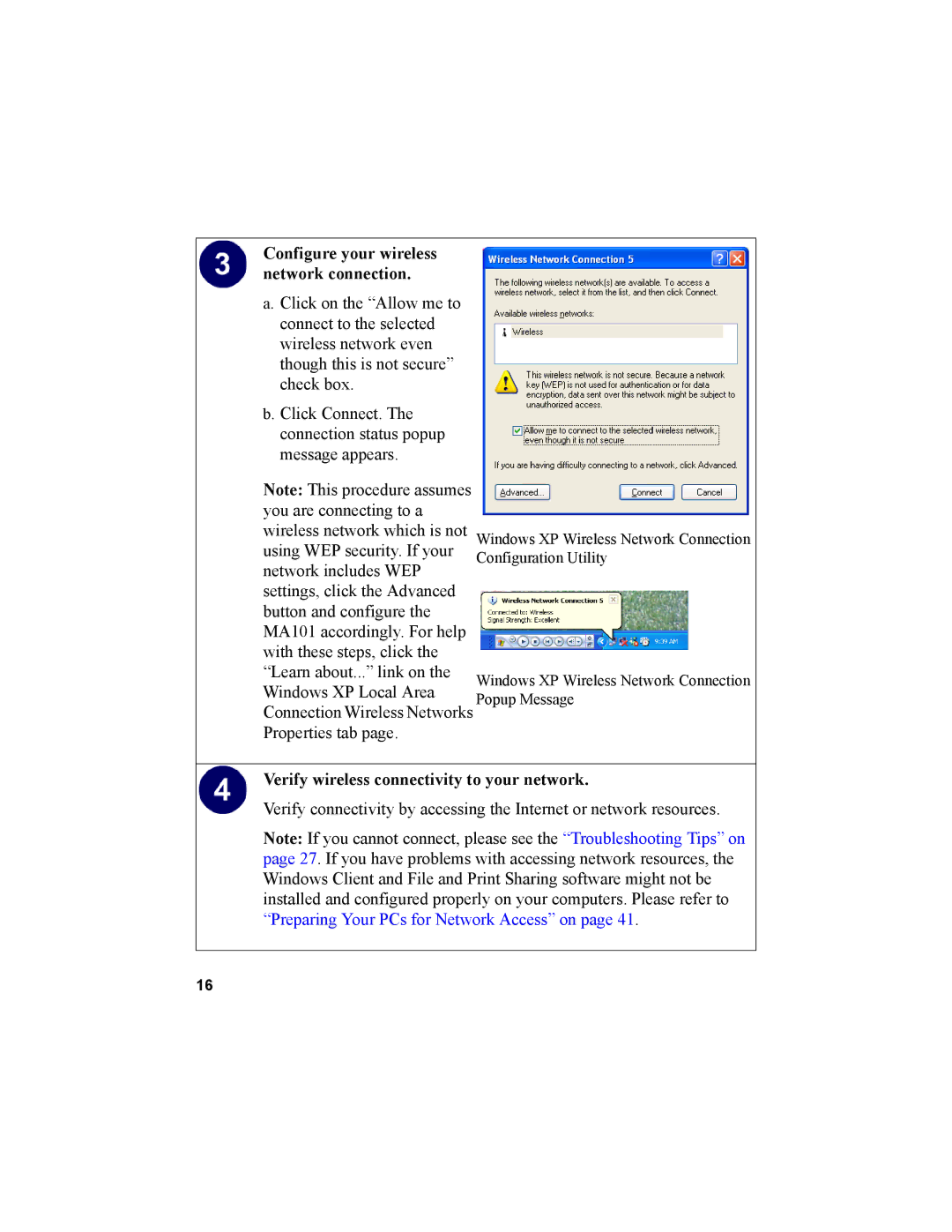 NETGEAR MA101 manual Verify wireless connectivity to your network 