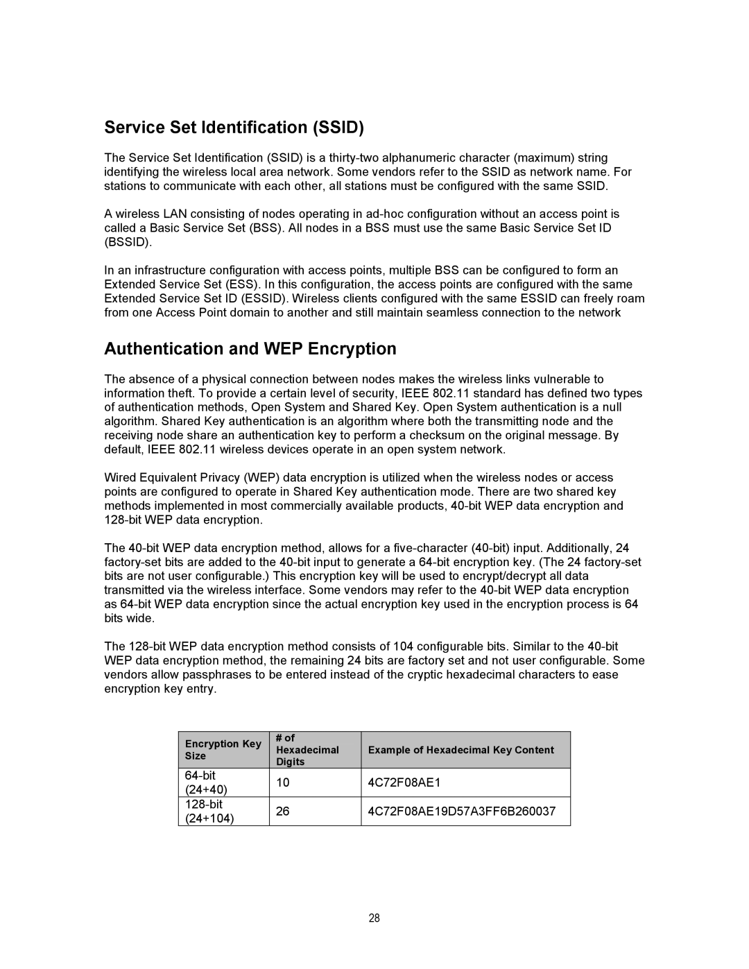 NETGEAR MA311 manual Service Set Identification Ssid, Authentication and WEP Encryption 