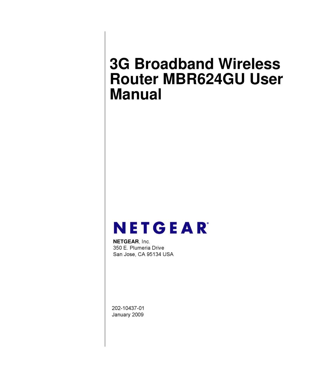 NETGEAR user manual 3G Broadband Wireless Router MBR624GU User Manual, NETGEAR, Inc 