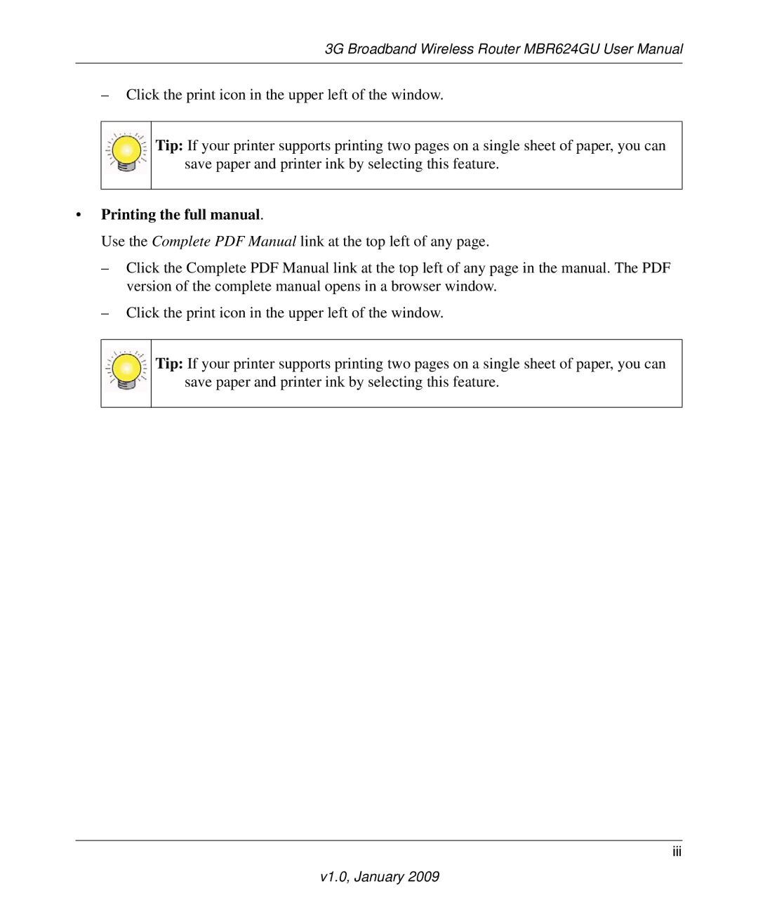 NETGEAR MBR624GU user manual Printing the full manual 