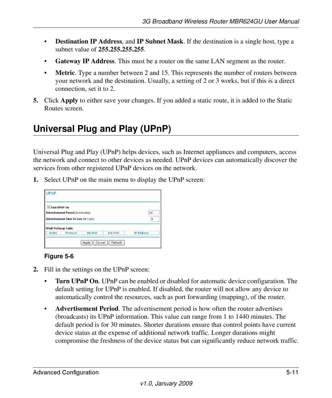 NETGEAR MBR624GU user manual Universal Plug and Play UPnP 