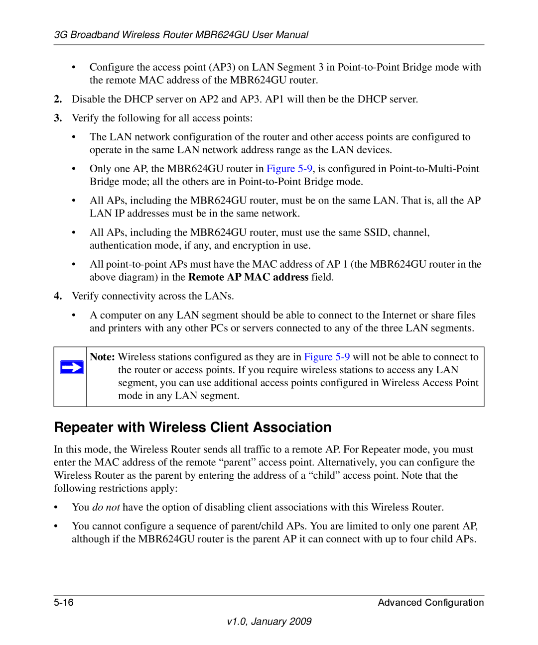 NETGEAR MBR624GU user manual Repeater with Wireless Client Association 