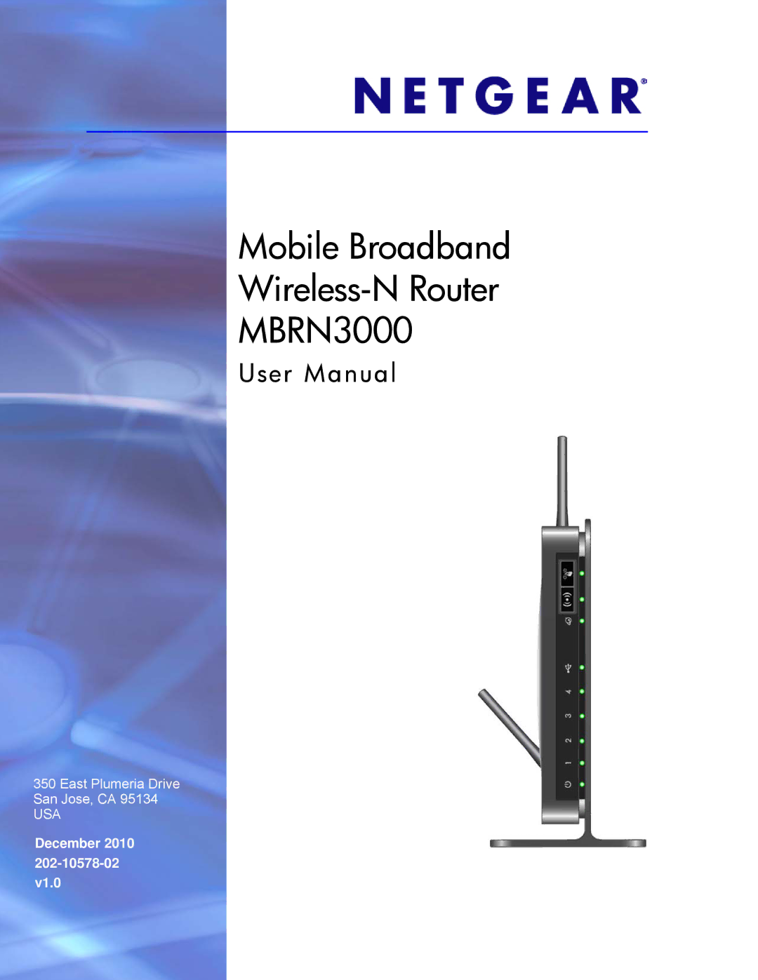 NETGEAR MBRN3000-100NAS user manual Mobile Broadband Wireless-N Router MBRN3000 