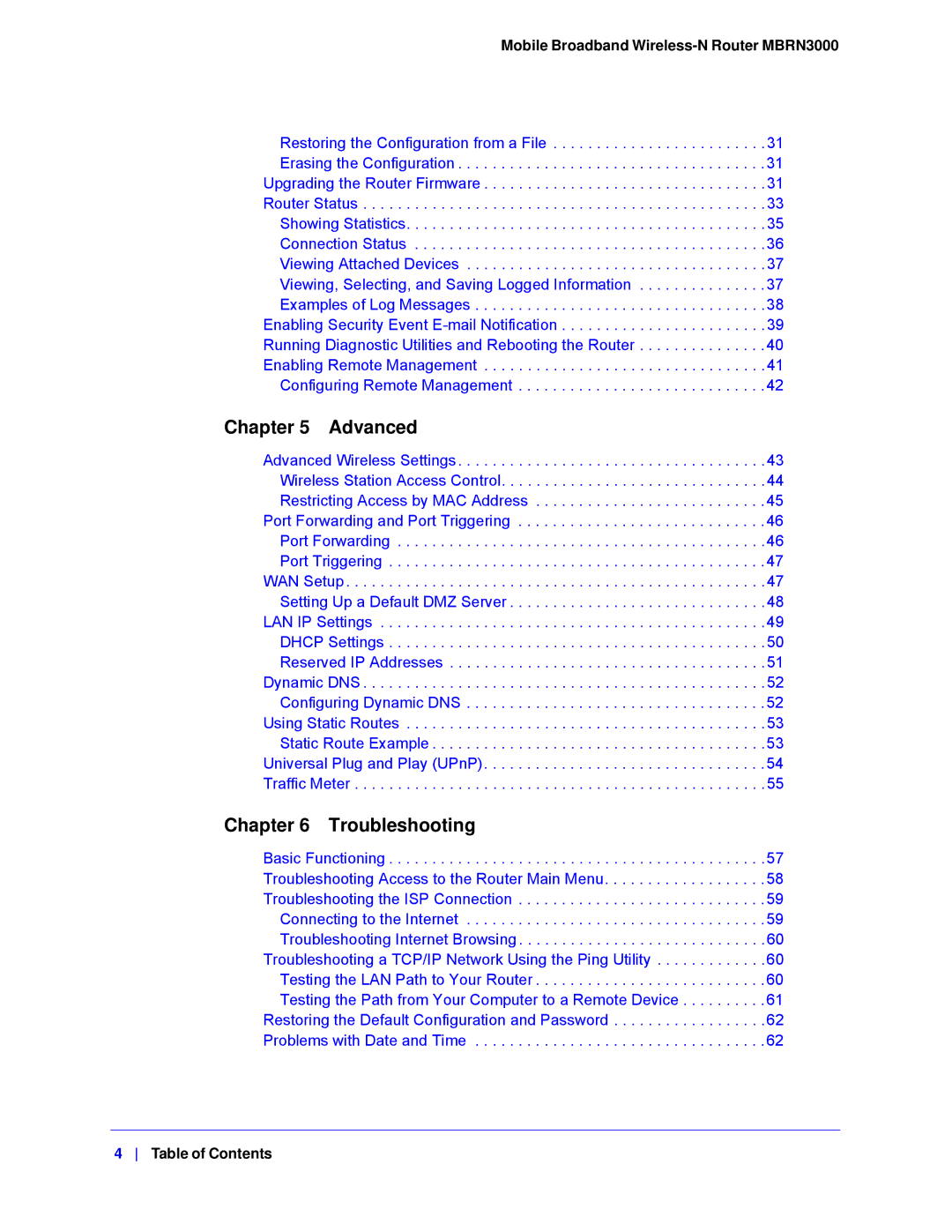 NETGEAR MBRN3000-100NAS user manual Advanced 