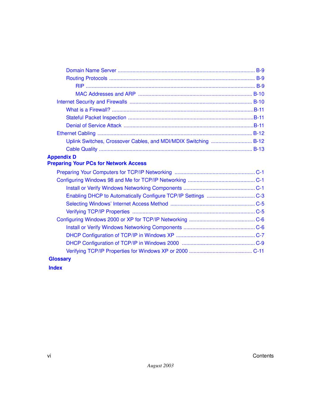 NETGEAR ME103 manual Glossary Index 