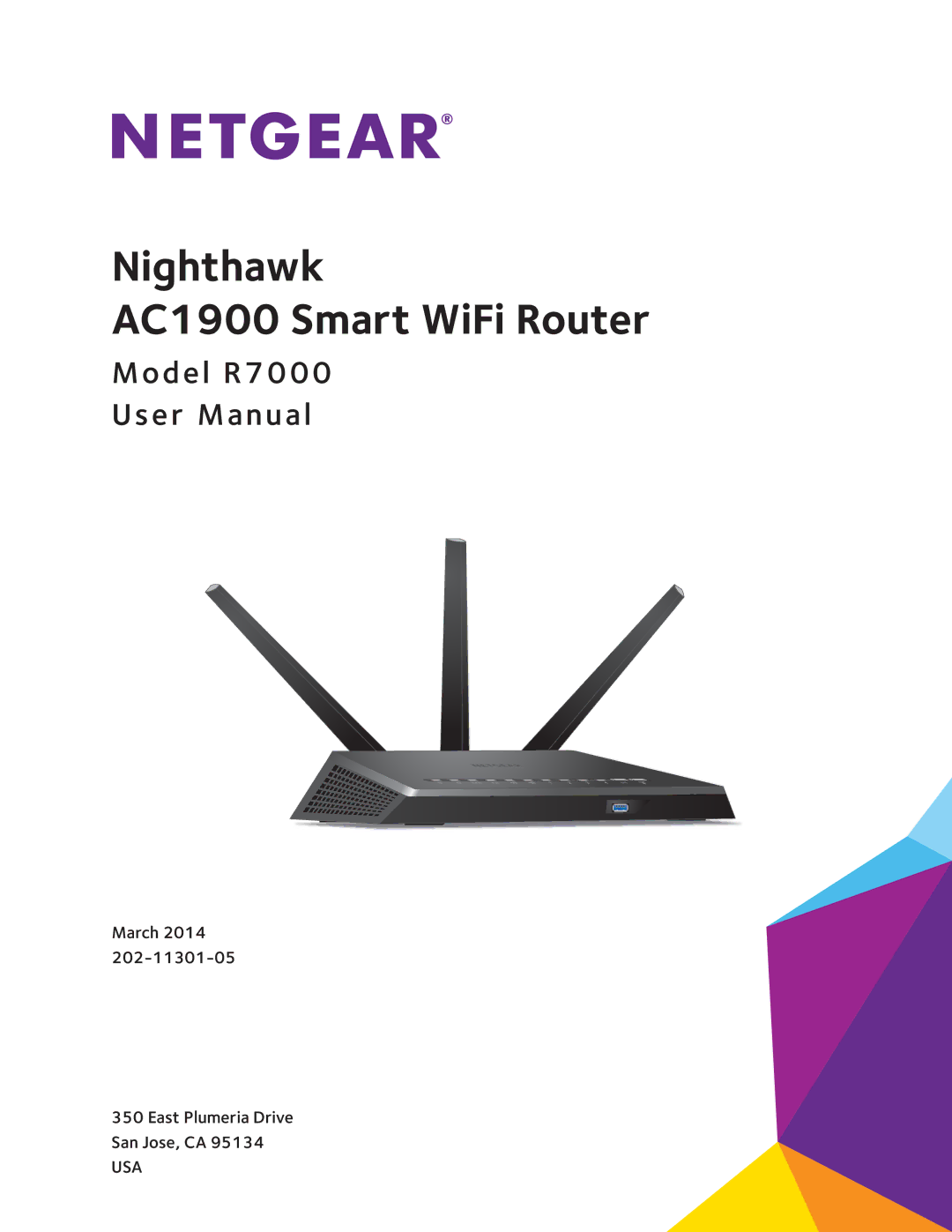 NETGEAR Model R7000 user manual Nighthawk AC1900 Smart WiFi Router 