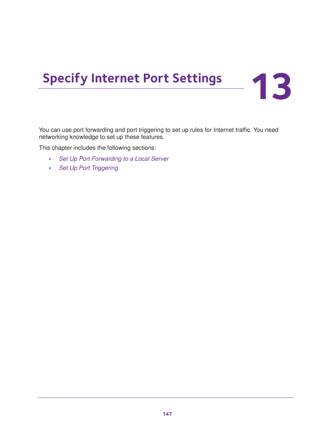 NETGEAR Model R7000 user manual Specify Internet Port Settings 