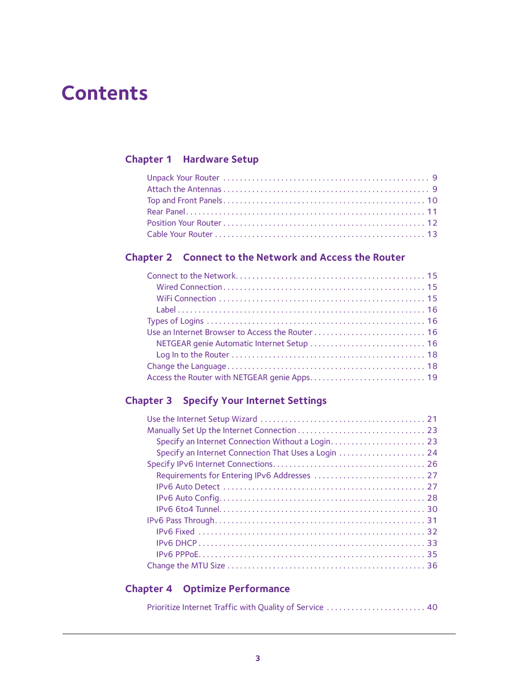 NETGEAR Model R7000 user manual Contents 