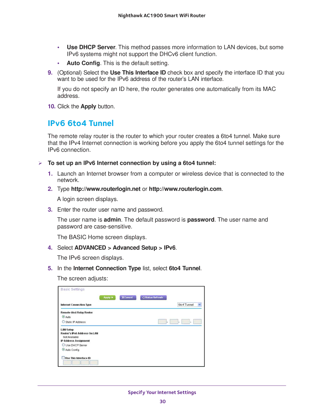 NETGEAR Model R7000 user manual IPv6 6to4 Tunnel 