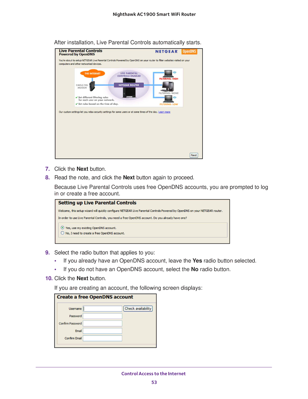 NETGEAR Model R7000 user manual Control Access to the Internet 