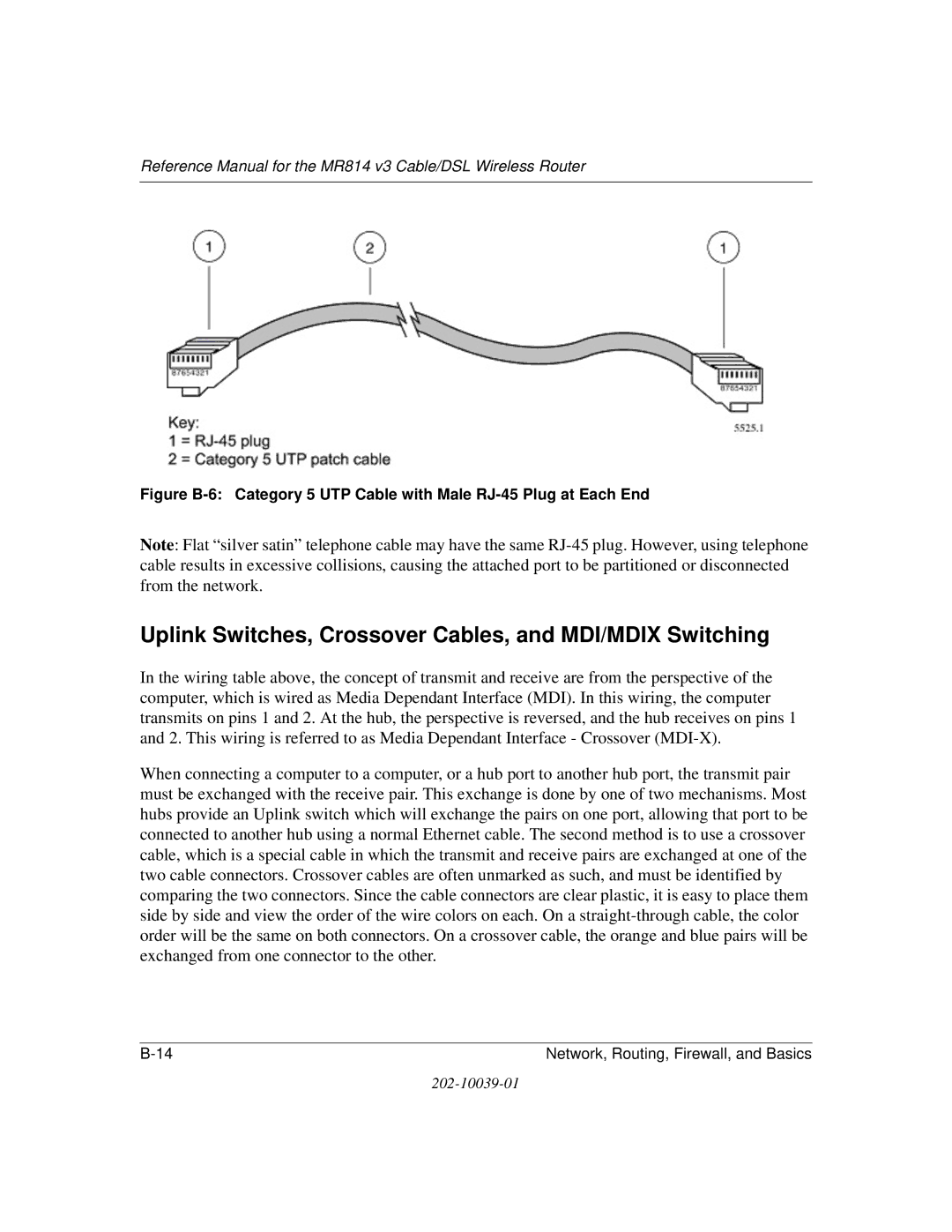 NETGEAR MR814 v3 manual Uplink Switches, Crossover Cables, and MDI/MDIX Switching 