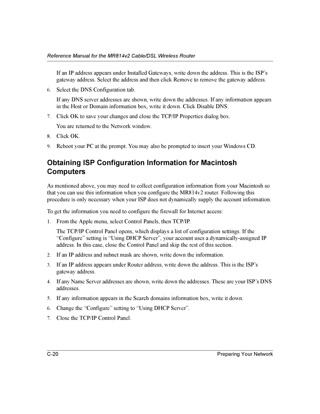 NETGEAR manual Reference Manual for the MR814v2 Cable/DSL Wireless Router 