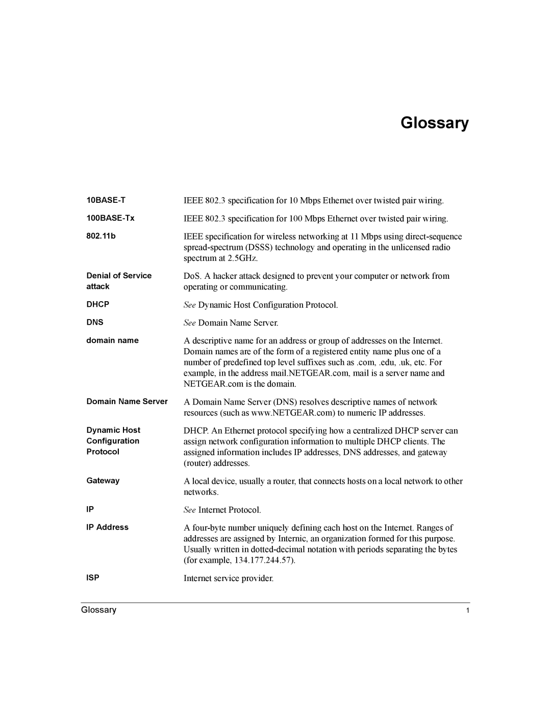 NETGEAR MR814v2 manual Glossary 