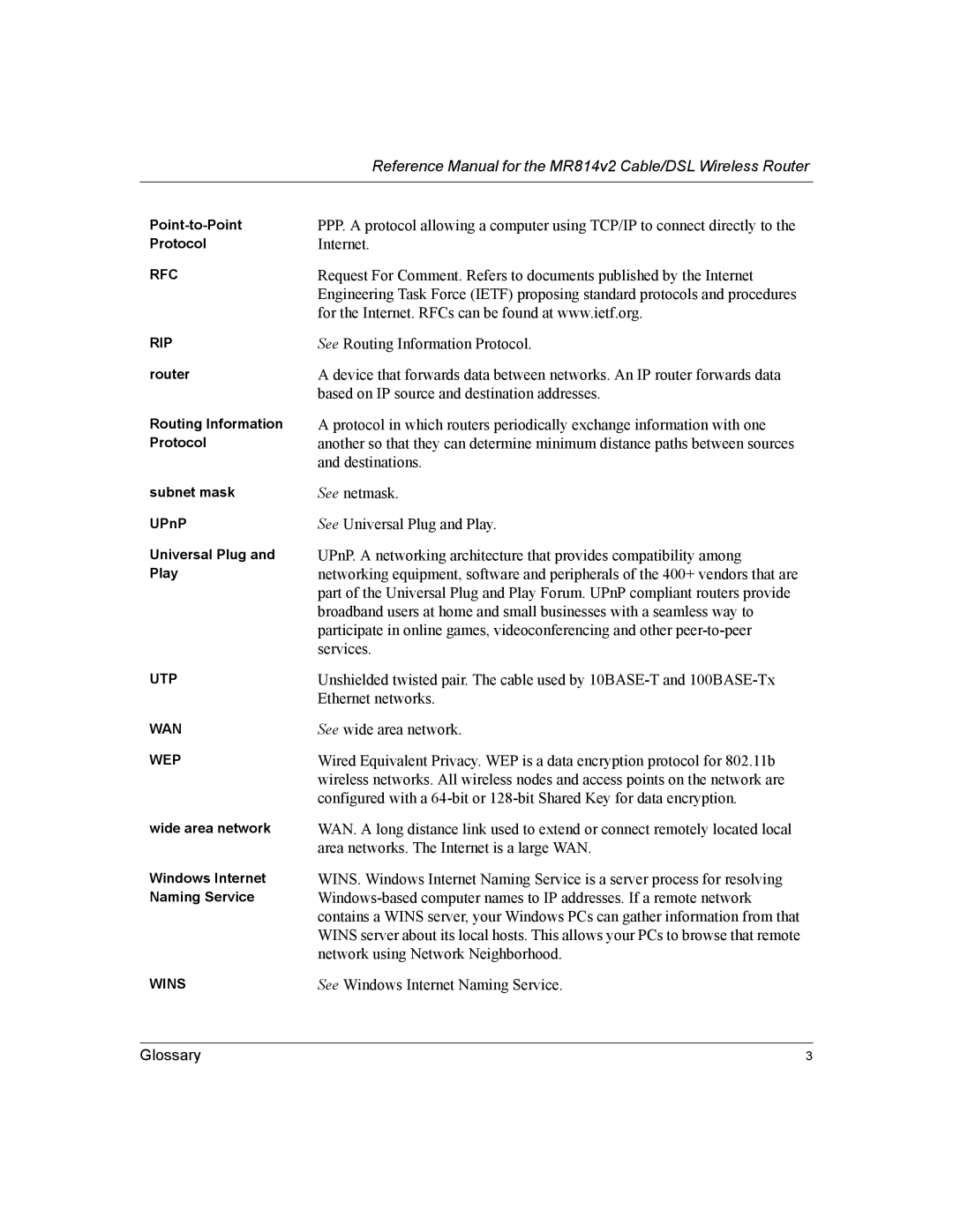 NETGEAR MR814v2 manual See Routing Information Protocol 