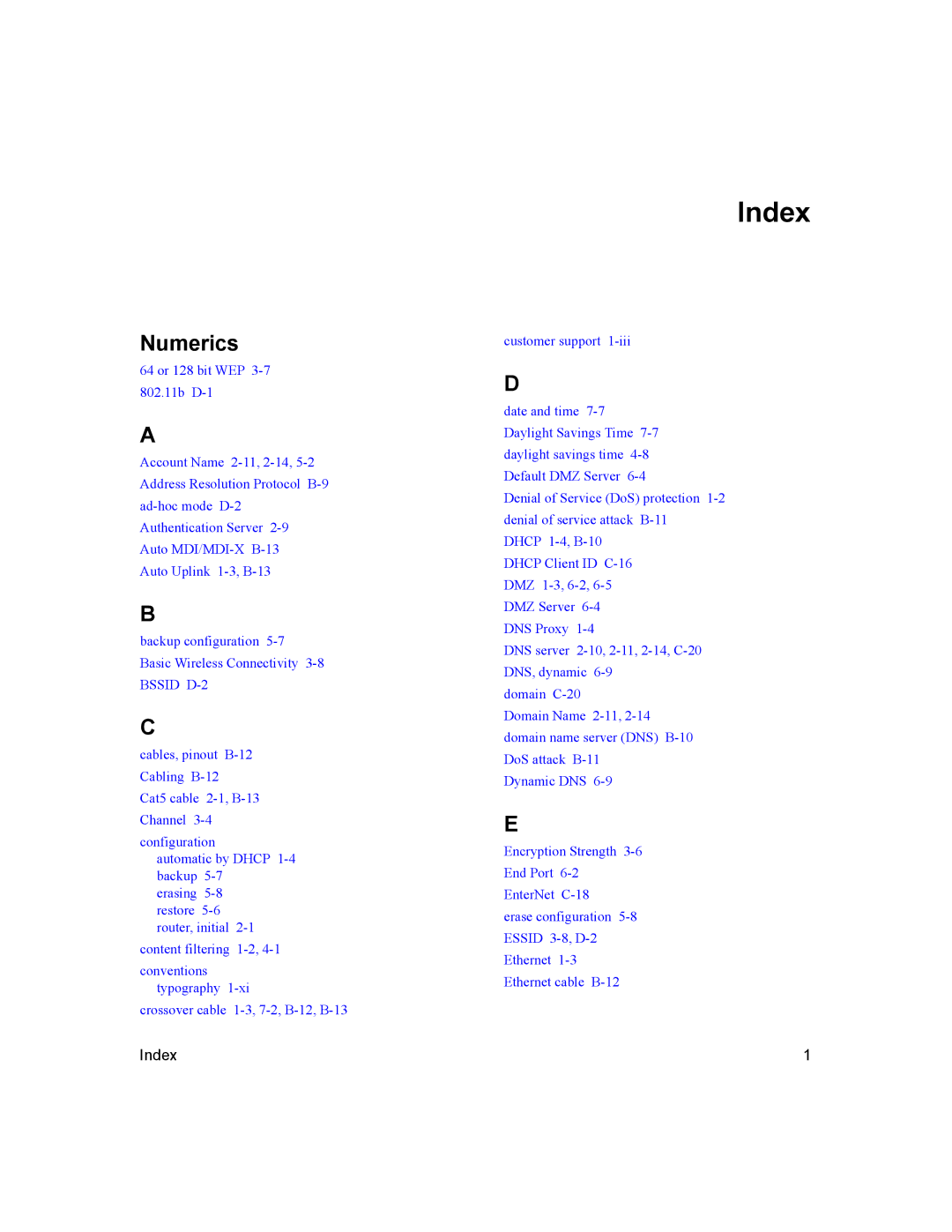 NETGEAR MR814v2 manual Index, Numerics 