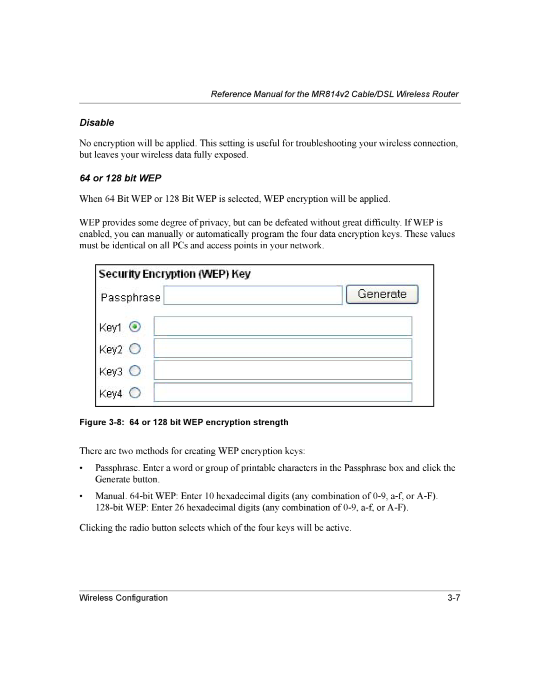 NETGEAR MR814v2 manual Disable 