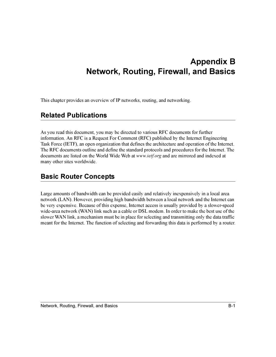 NETGEAR MR814v2 manual Appendix B Network, Routing, Firewall, and Basics, Related Publications Basic Router Concepts 