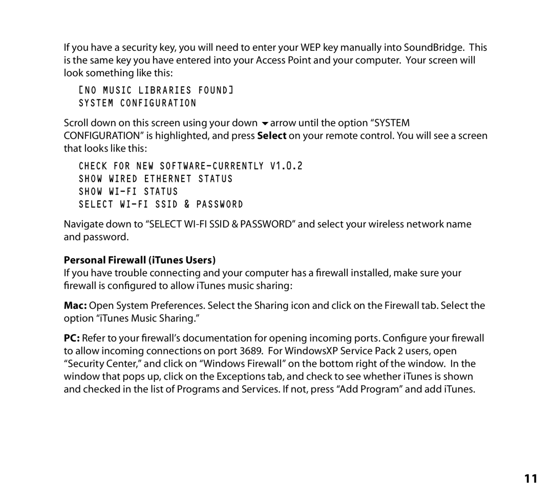 NETGEAR Music Player manual Personal Firewall iTunes Users 