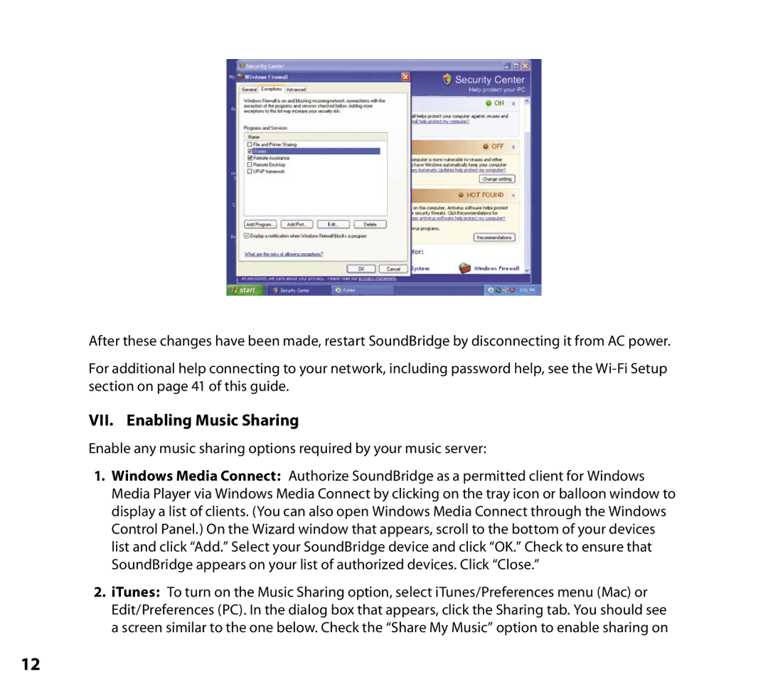 NETGEAR Music Player manual VII. Enabling Music Sharing 