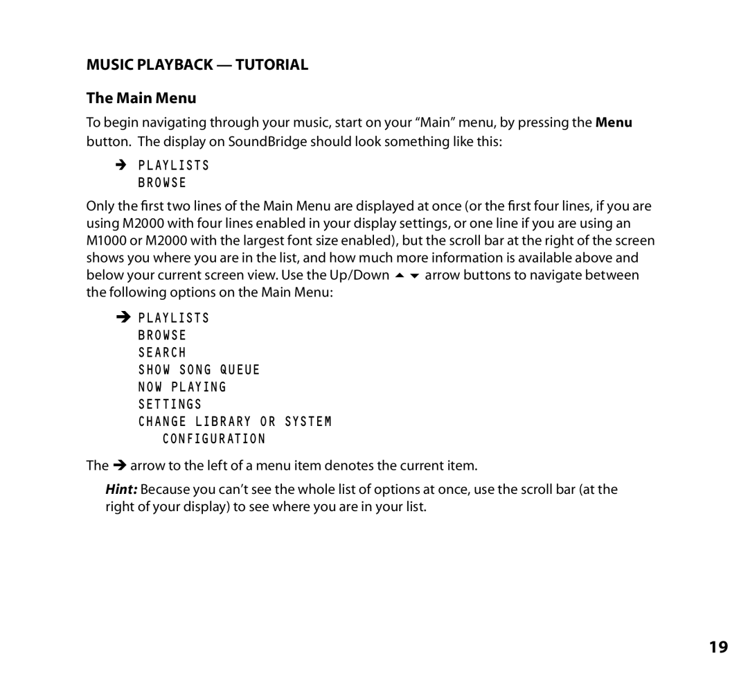 NETGEAR Music Player manual Music Playback Tutorial, Main Menu 