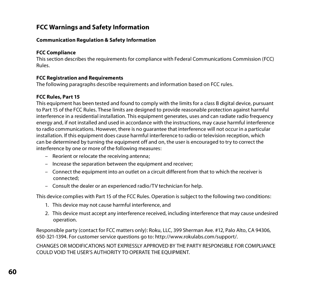 NETGEAR Music Player manual FCC Warnings and Safety Information, FCC Rules, Part 