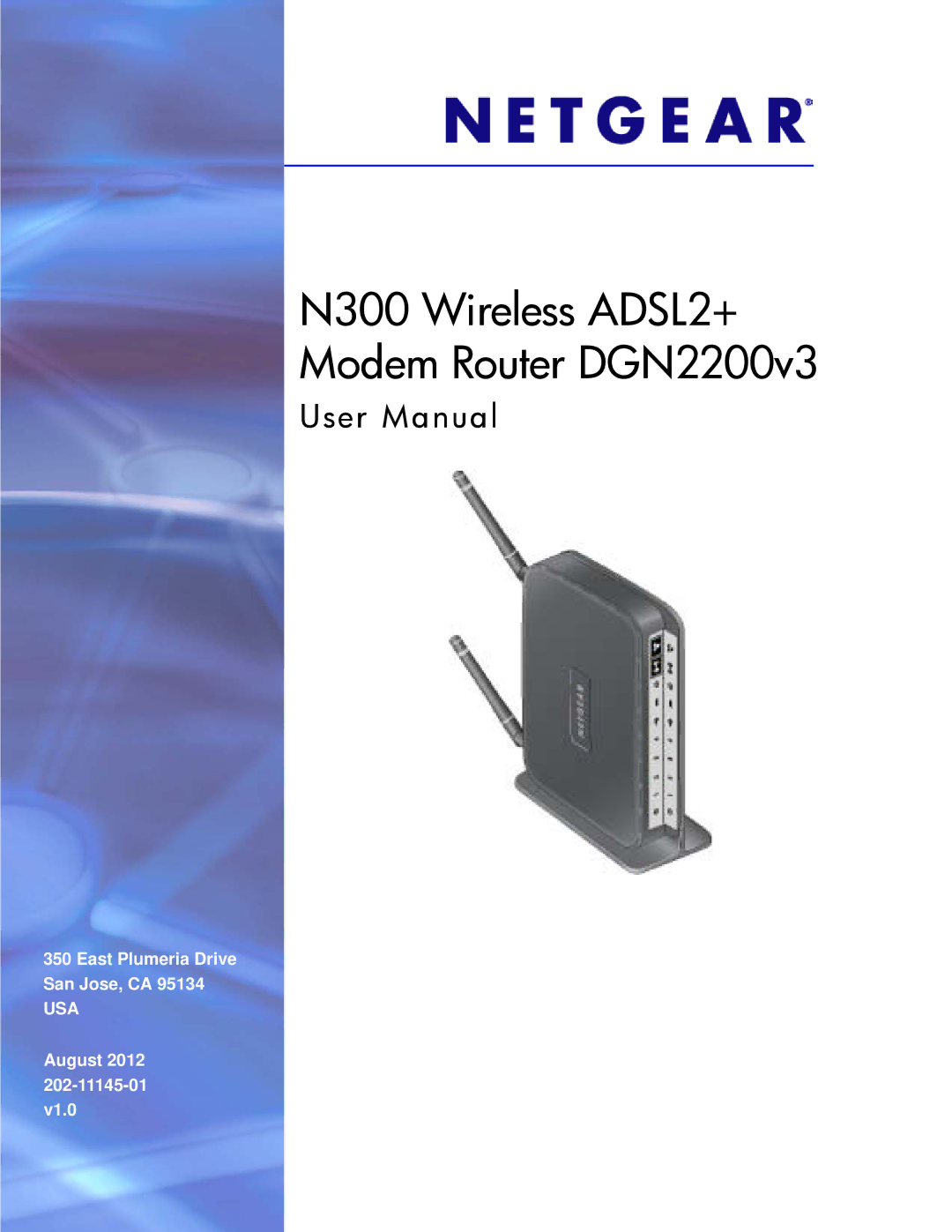 NETGEAR DGN2200V3 user manual N300 Wireless ADSL2+ Modem Router DGN2200v3 