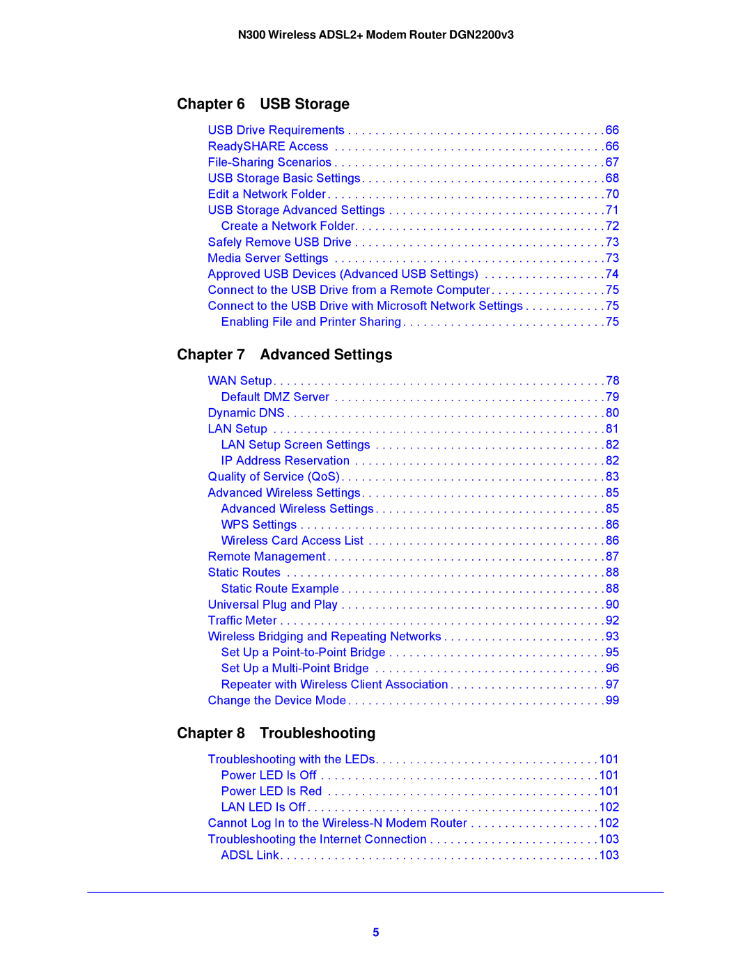 NETGEAR DGN2200V3, N300 user manual USB Storage 