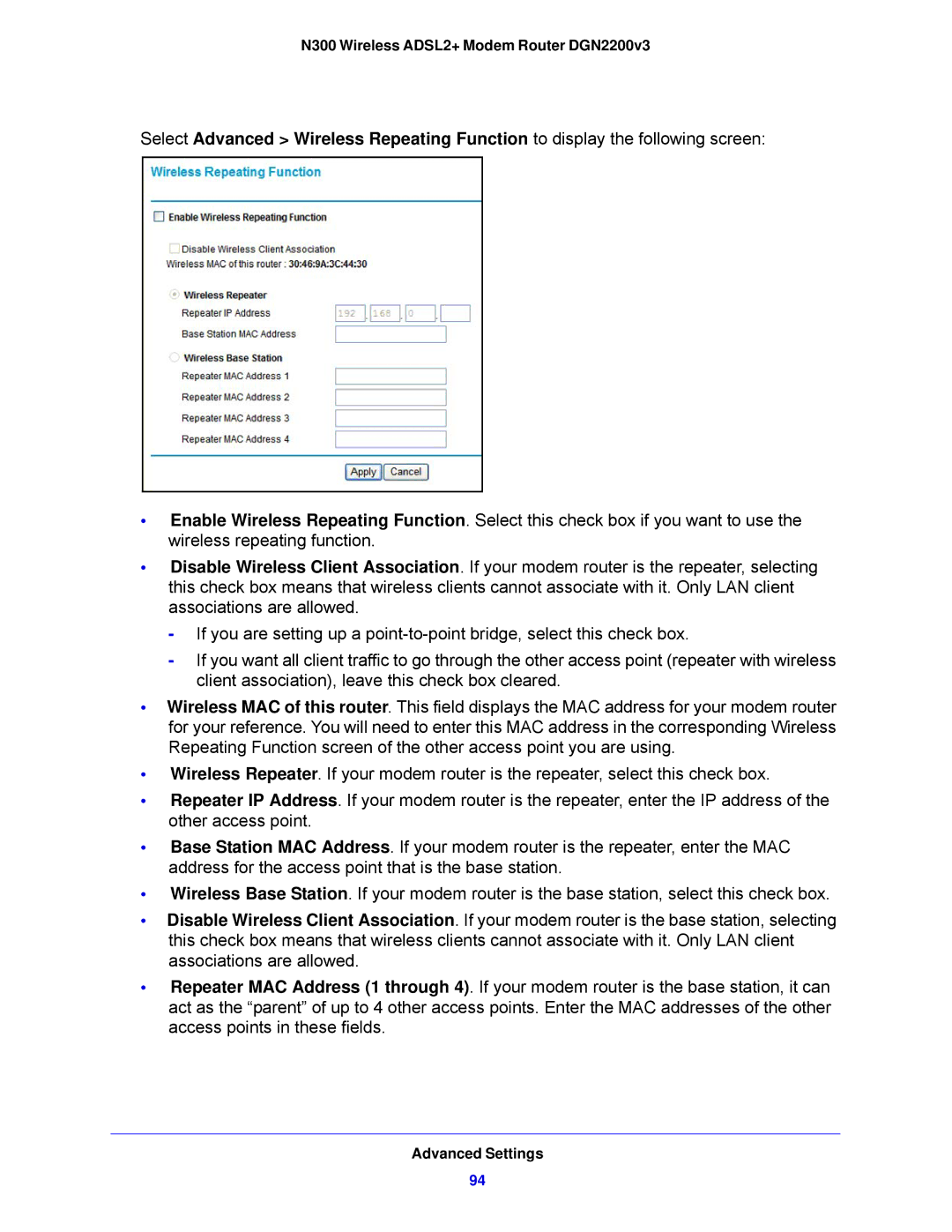 NETGEAR DGN2200V3 user manual N300 Wireless ADSL2+ Modem Router DGN2200v3 