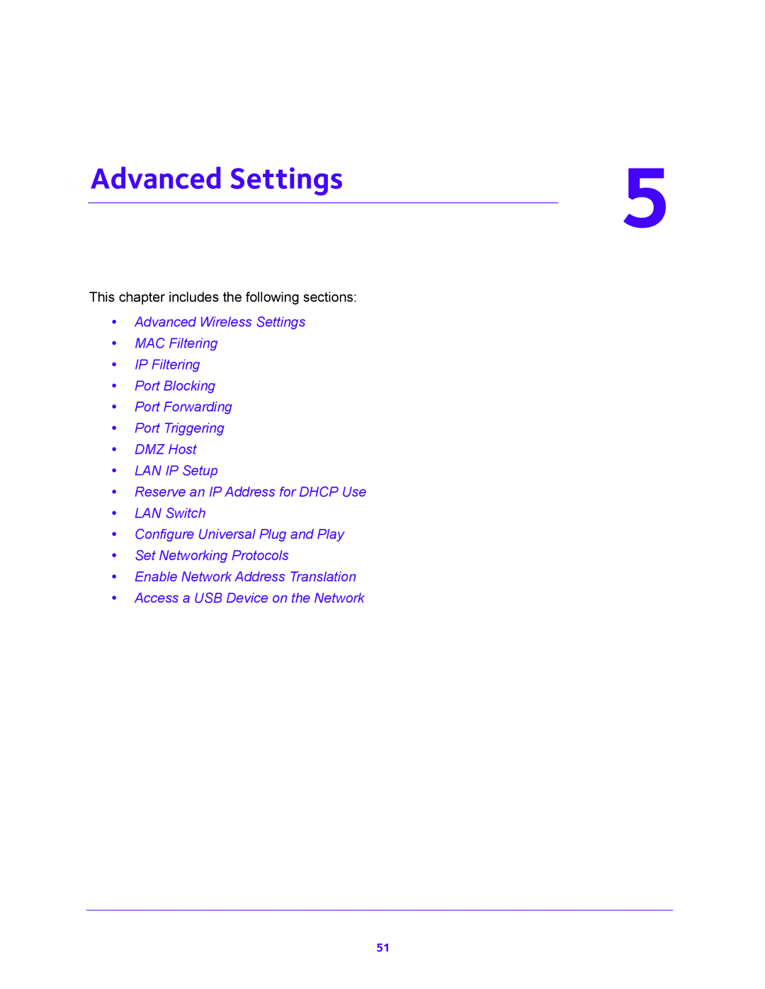 NETGEAR N450/CG3000Dv2 user manual Advanced Settings 