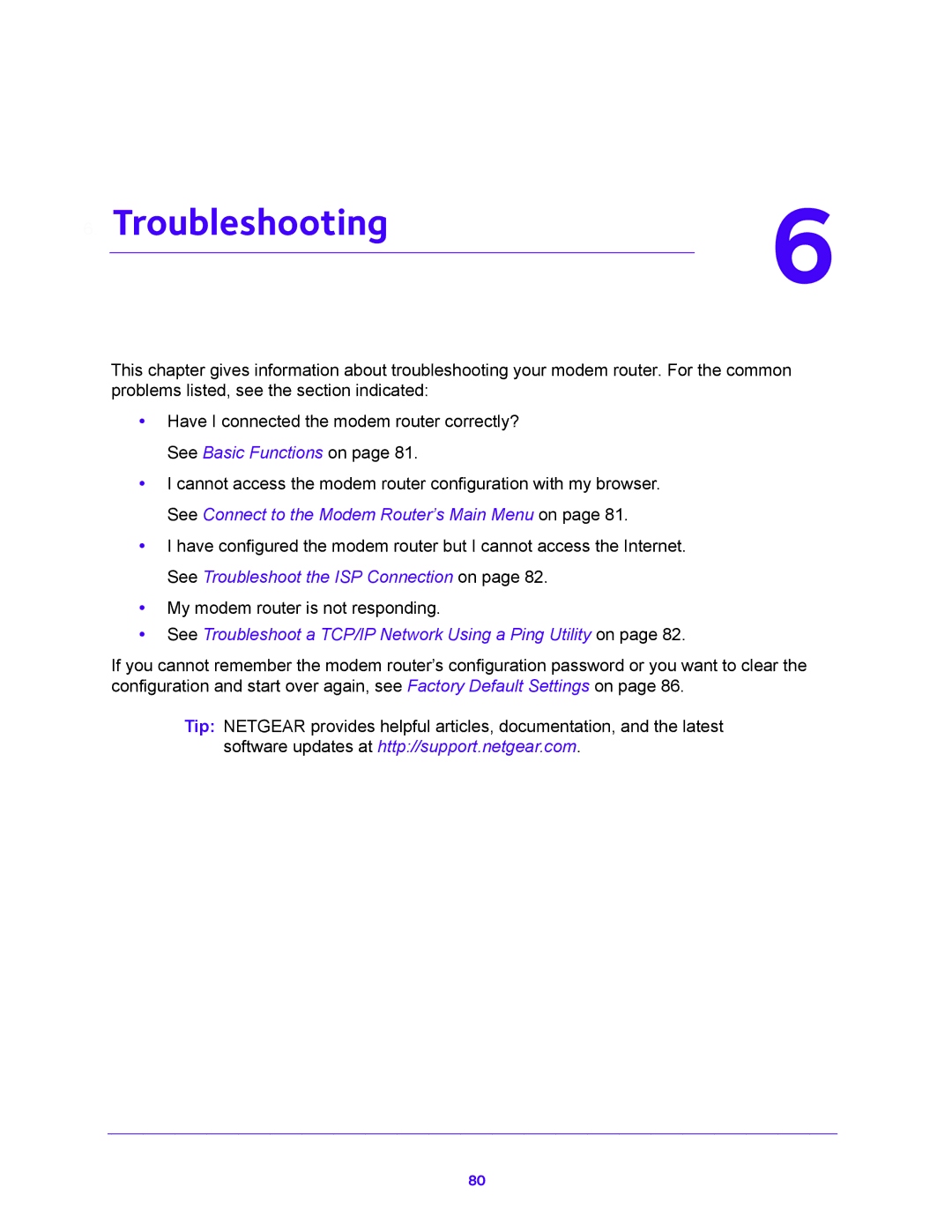 NETGEAR N450/CG3000Dv2 user manual Troubleshooting 