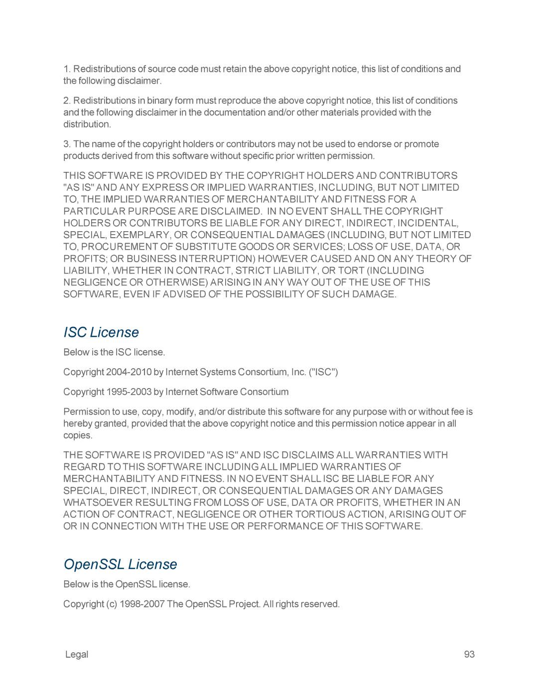 NETGEAR NETGEAR 341U manual ISC License, OpenSSL License 