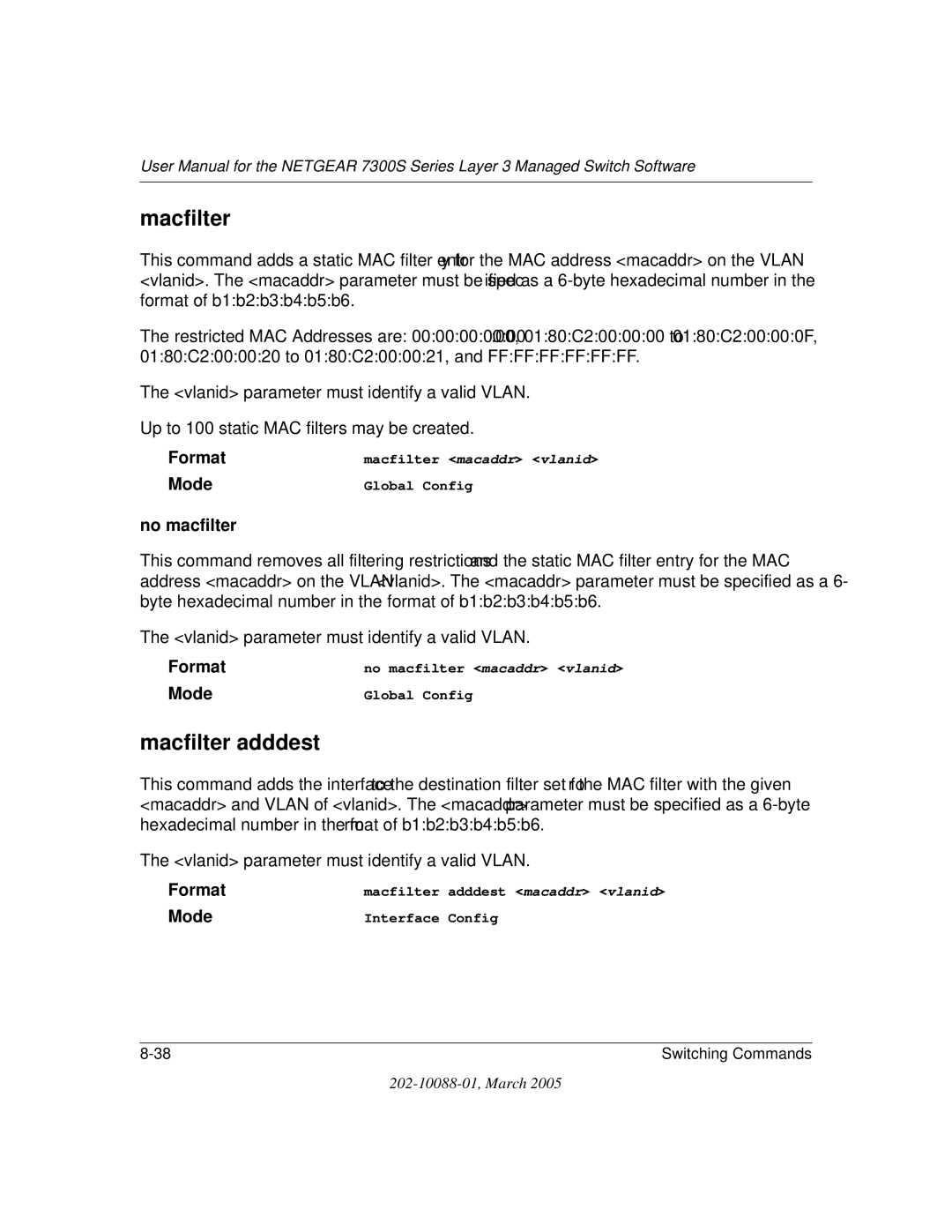 NETGEAR NETGEAR user manual Macfilter adddest, No macfilter 