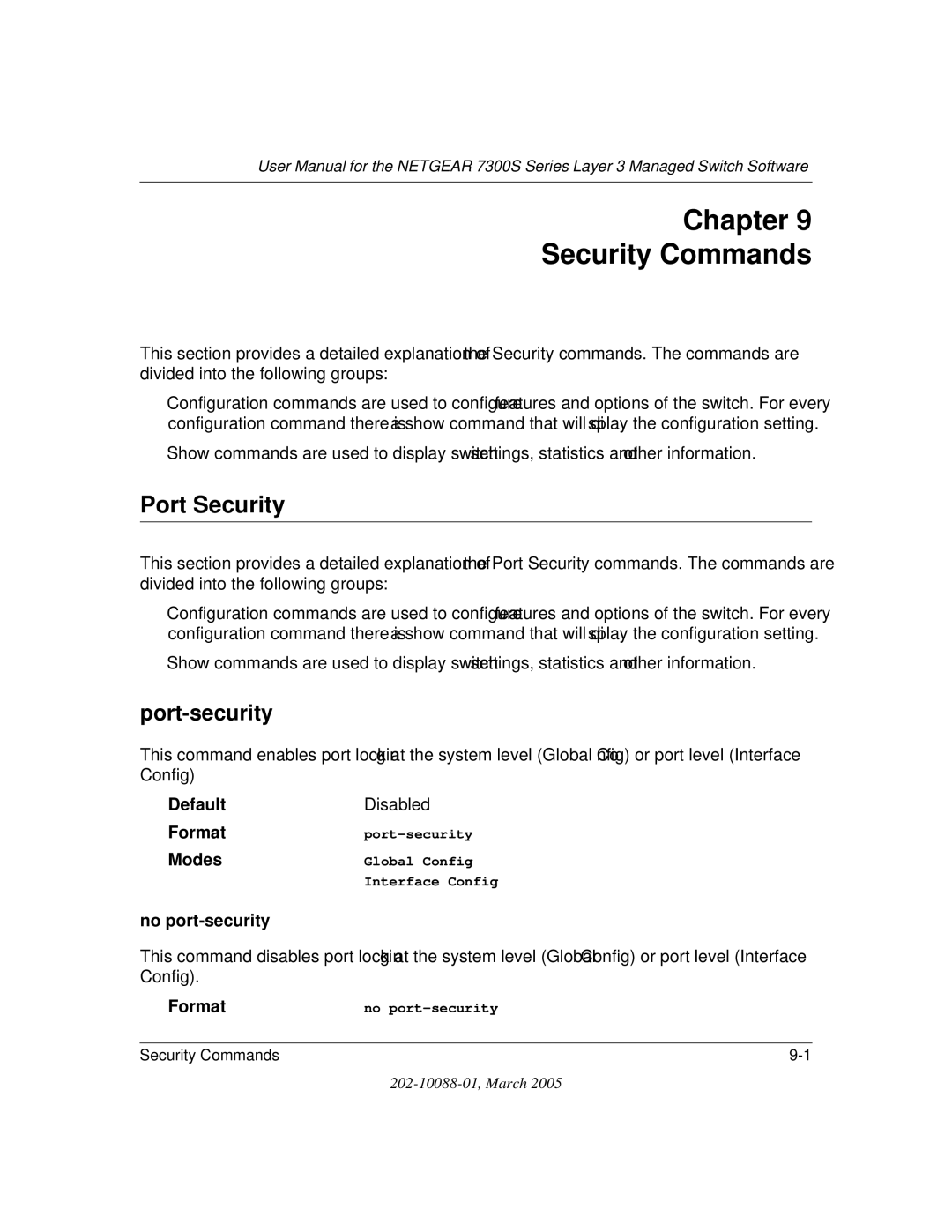 NETGEAR NETGEAR user manual Port Security, Port-security, No port-security 