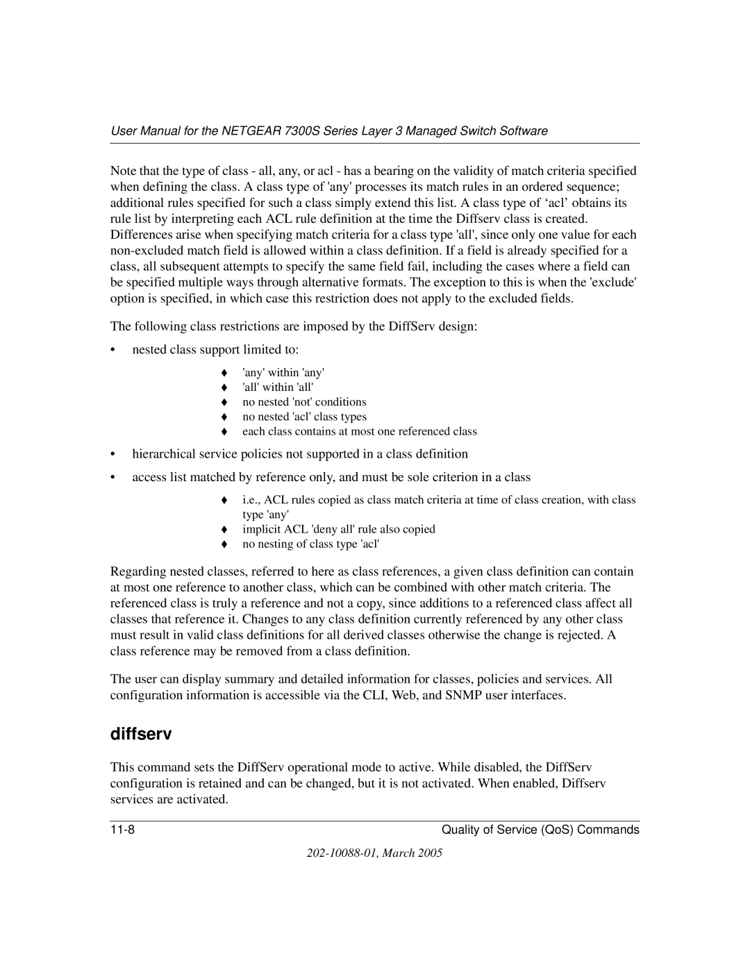 NETGEAR NETGEAR user manual Diffserv 