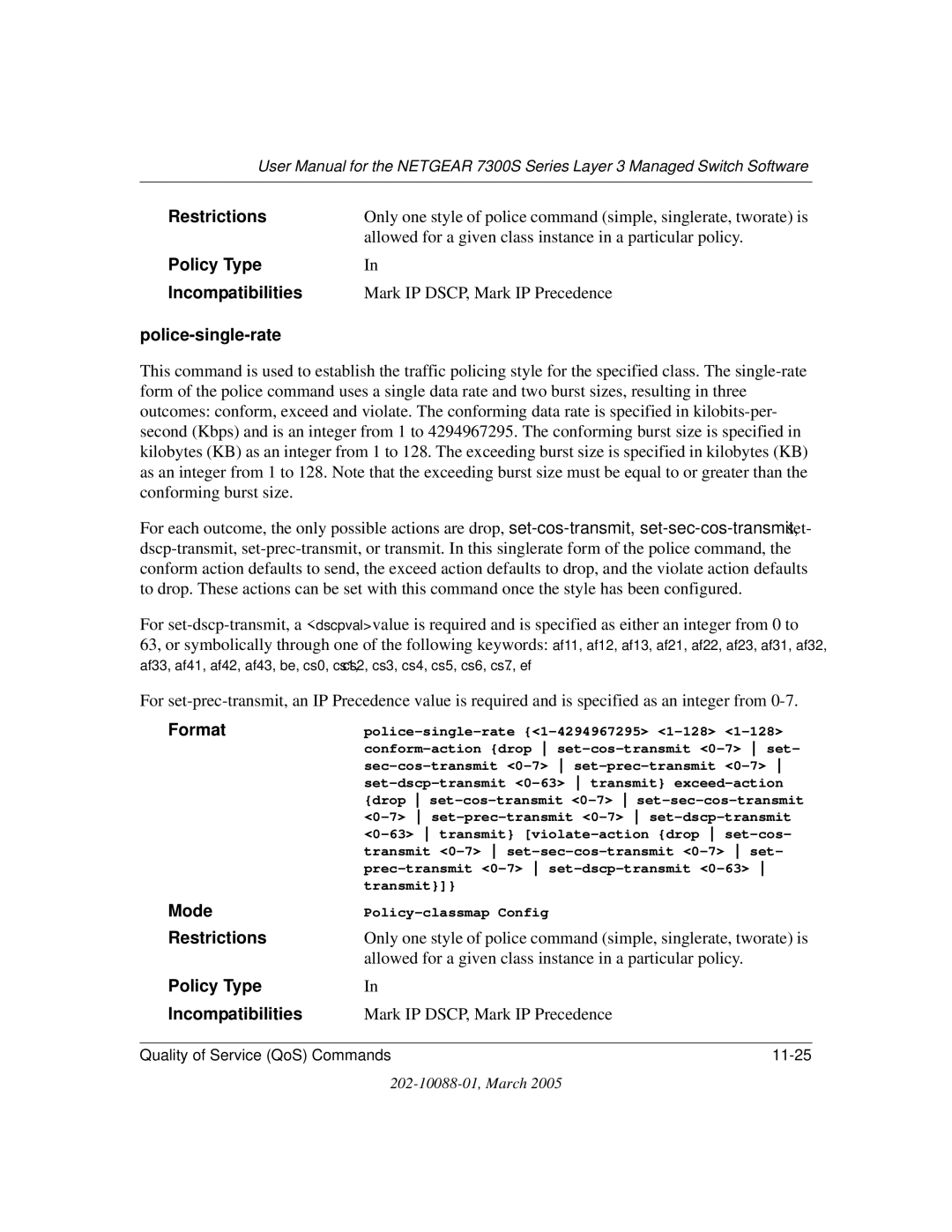 NETGEAR NETGEAR user manual Police-single-rate 