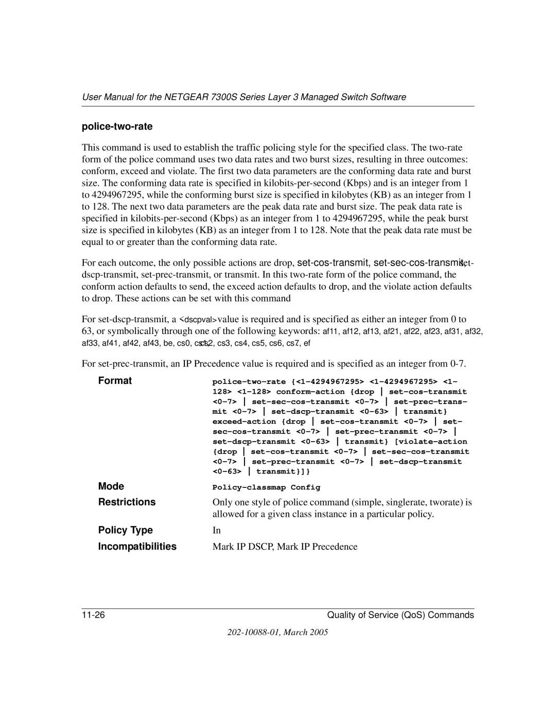 NETGEAR NETGEAR user manual Police-two-rate 