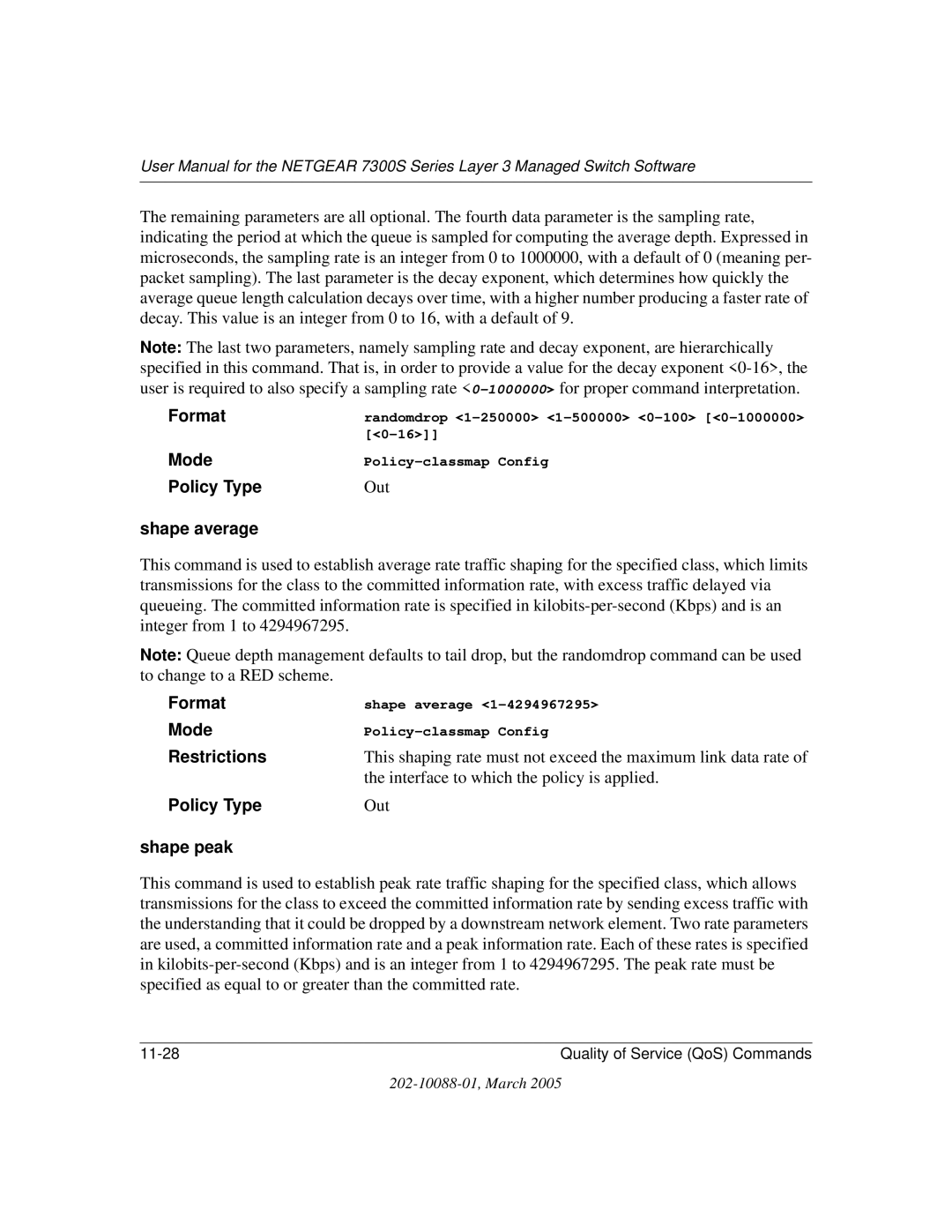 NETGEAR NETGEAR user manual Shape average, Shape peak 