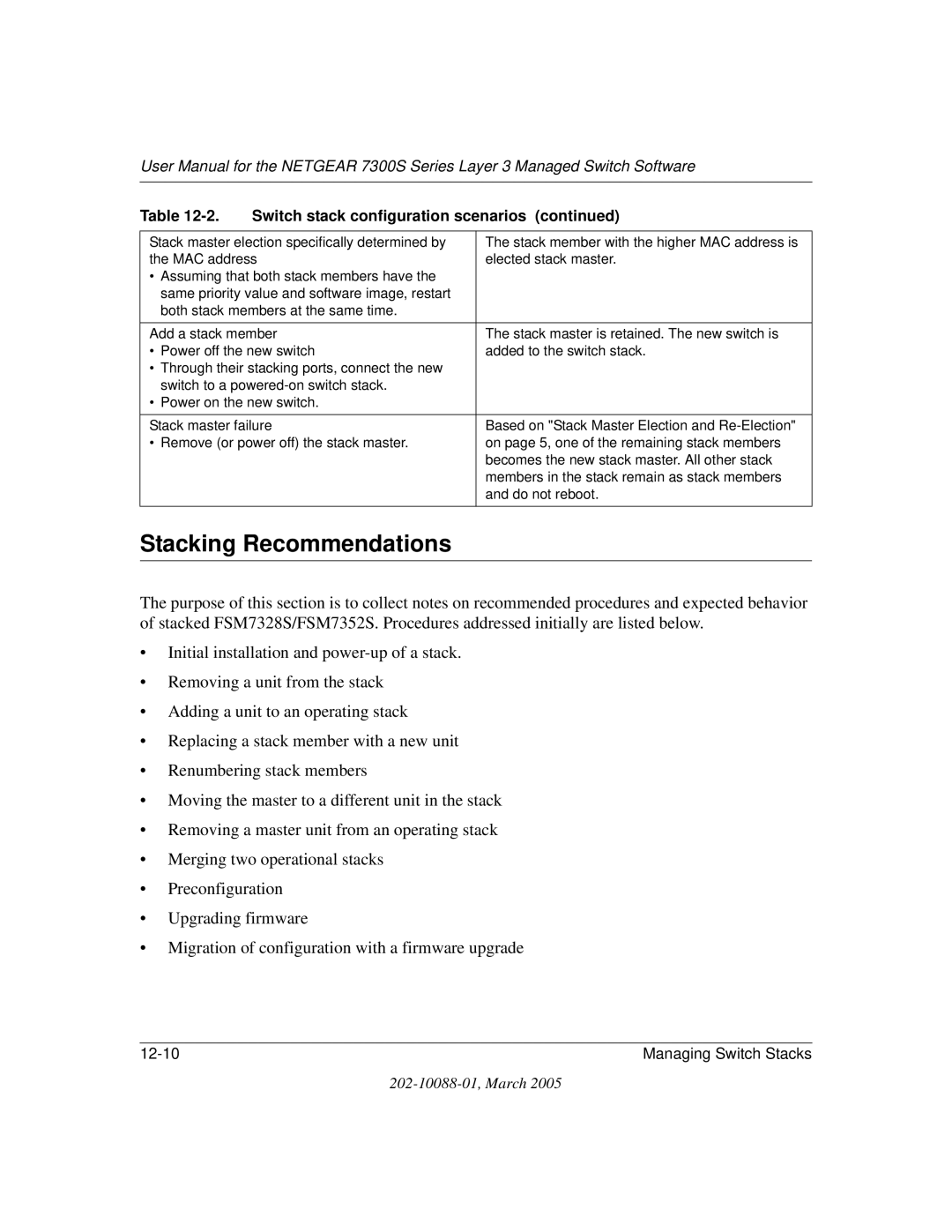 NETGEAR NETGEAR user manual Stacking Recommendations 