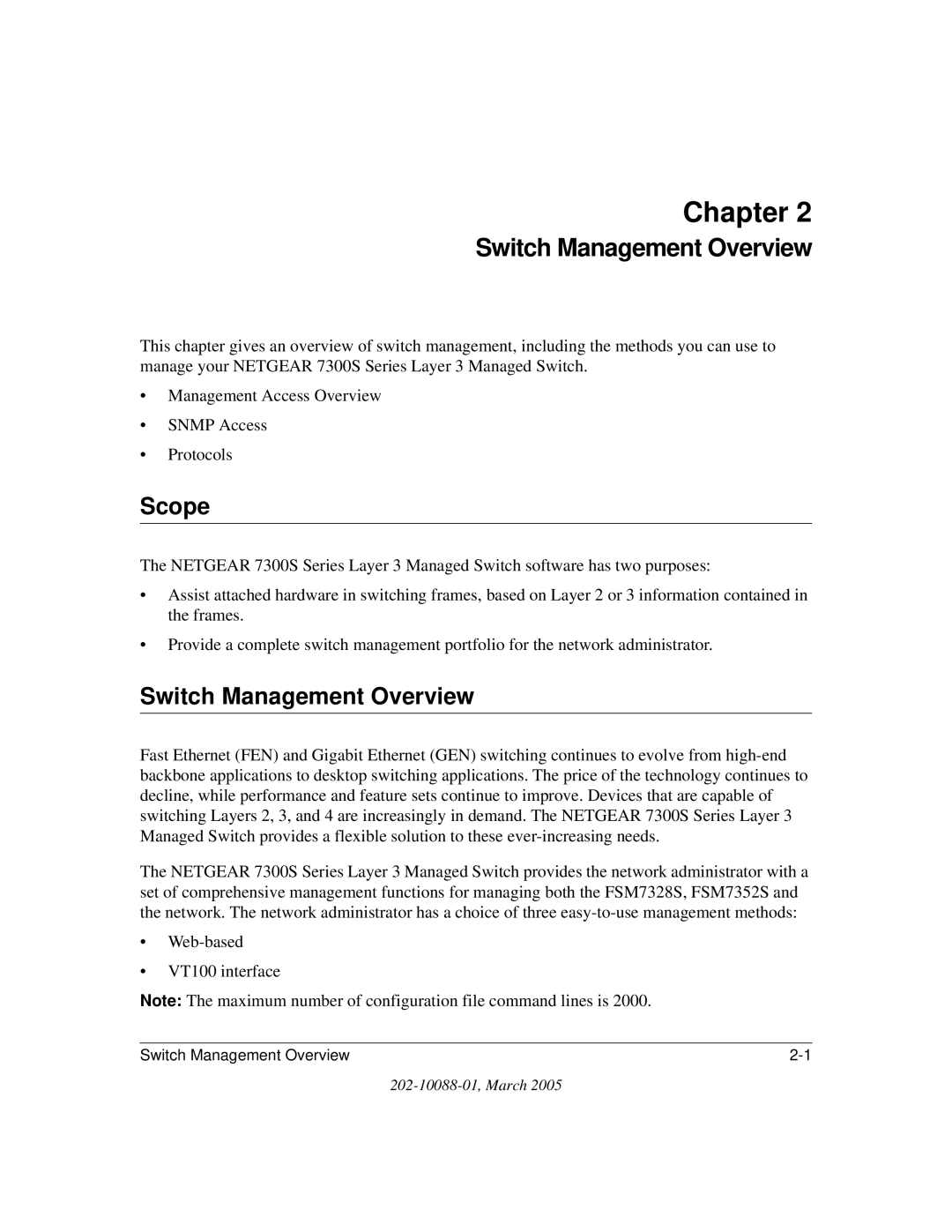 NETGEAR NETGEAR user manual Scope, Switch Management Overview 