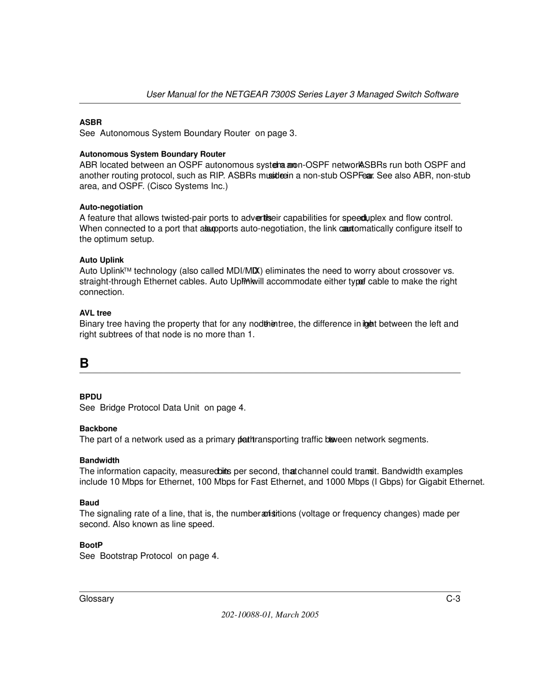 NETGEAR NETGEAR user manual See Autonomous System Boundary Router on 