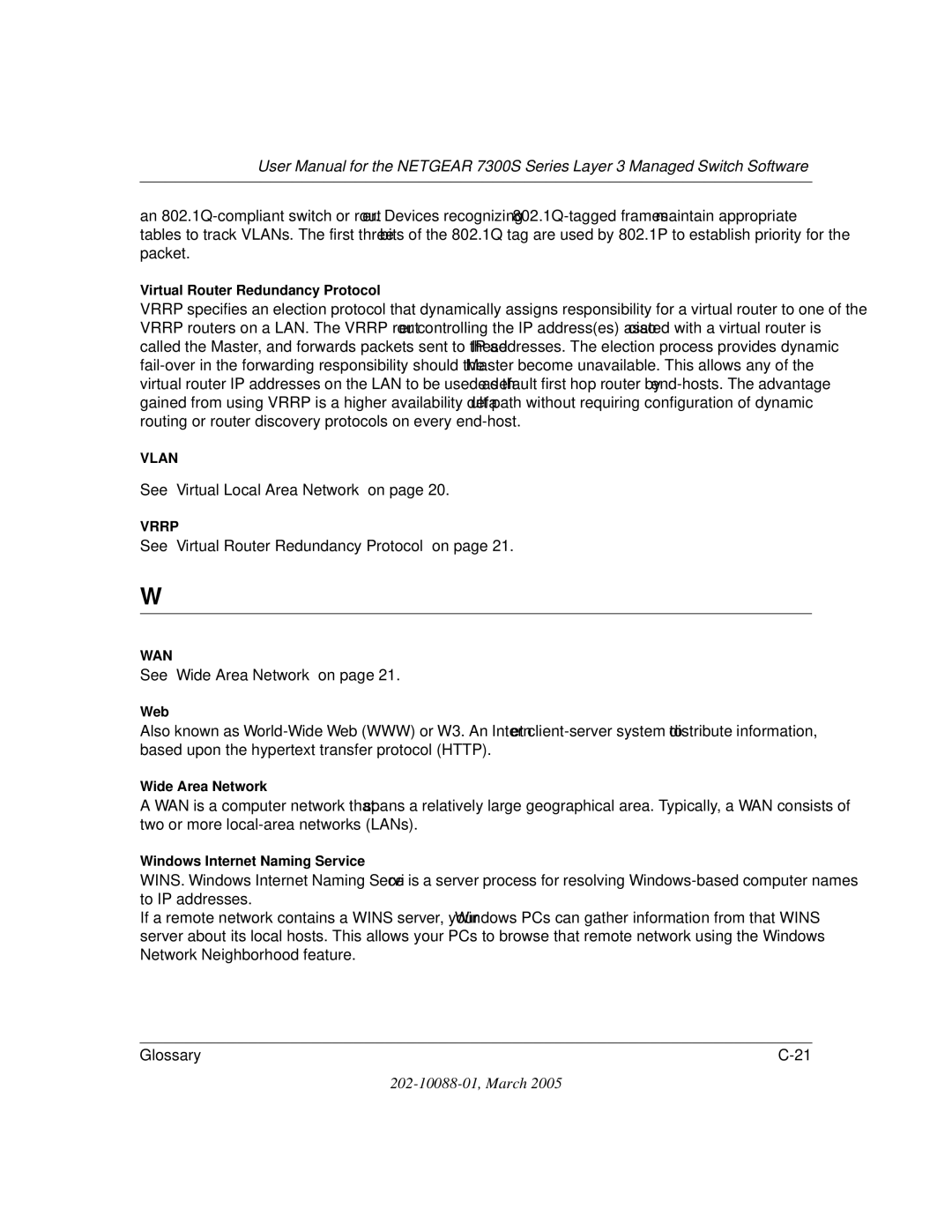 NETGEAR NETGEAR user manual See Virtual Local Area Network on 