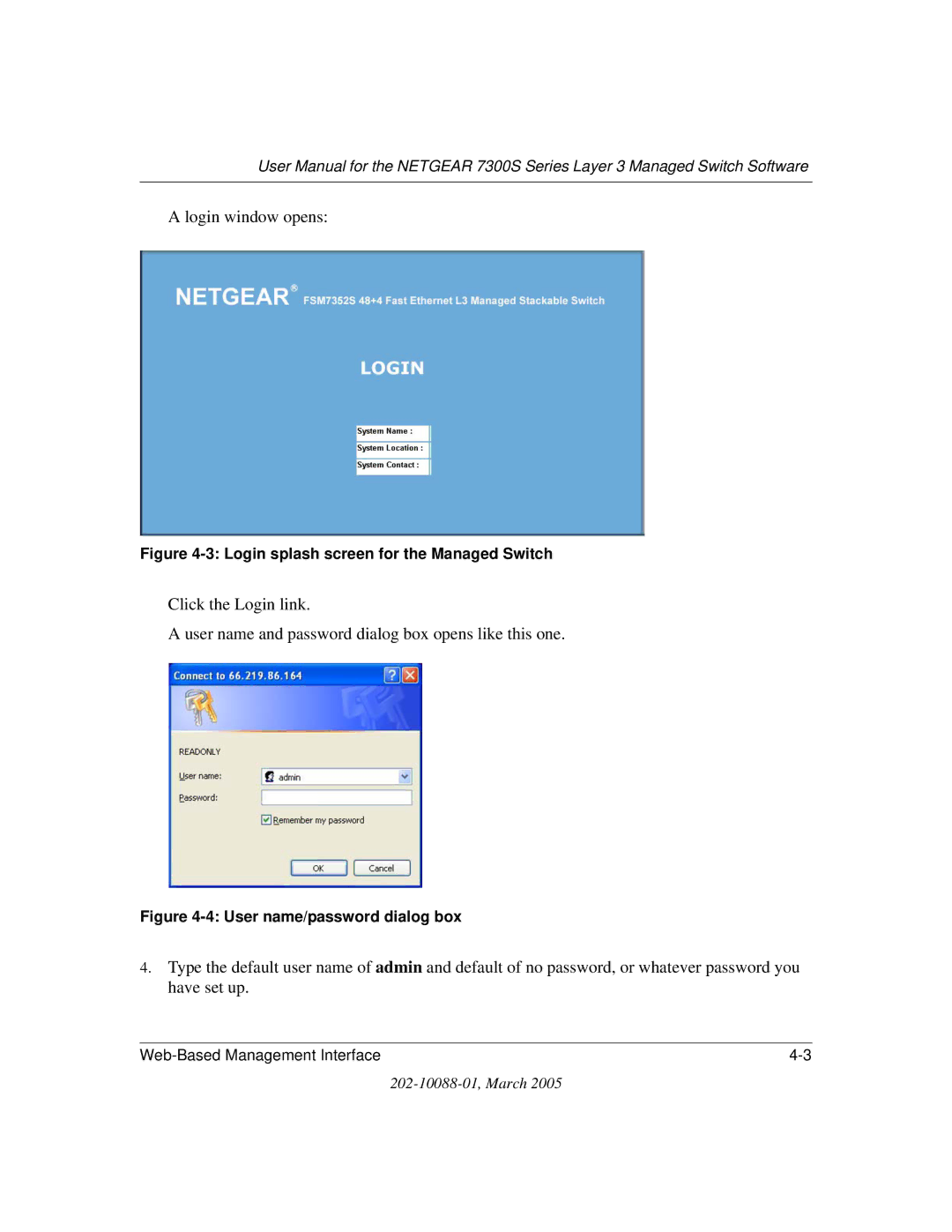 NETGEAR NETGEAR user manual Login window opens 