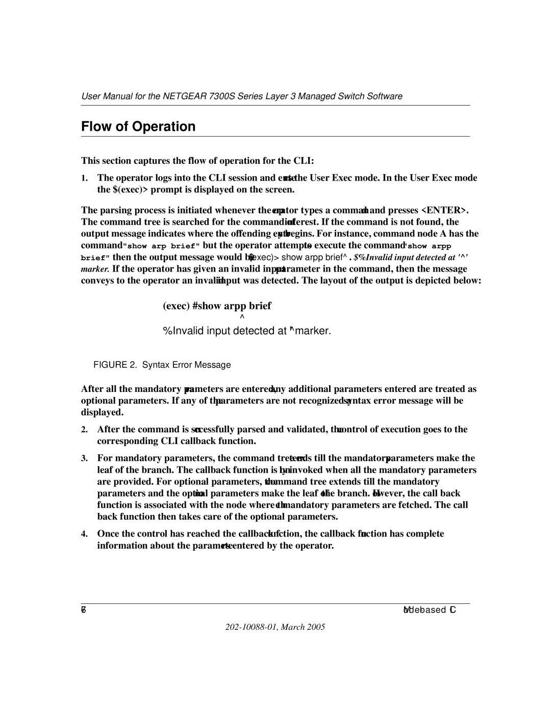 NETGEAR NETGEAR user manual Flow of Operation, Invalid input detected at ‘’ marker 