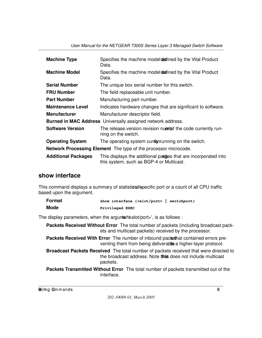 NETGEAR NETGEAR user manual Show interface 