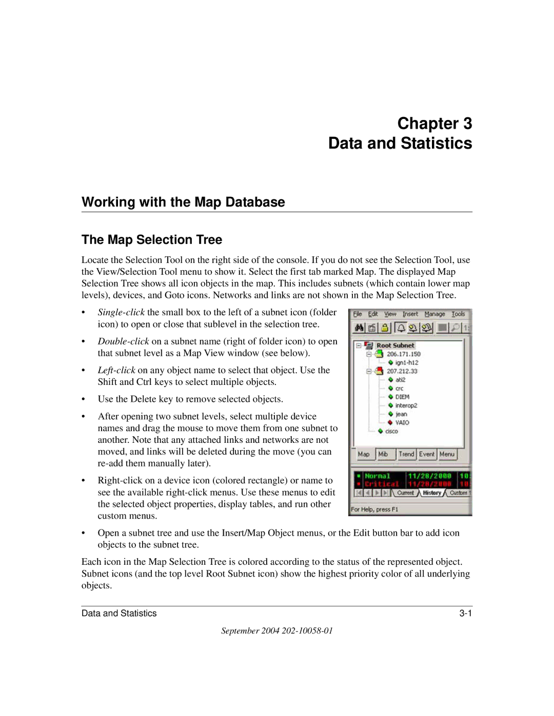 NETGEAR NMS100 manual Working with the Map Database, Map Selection Tree 