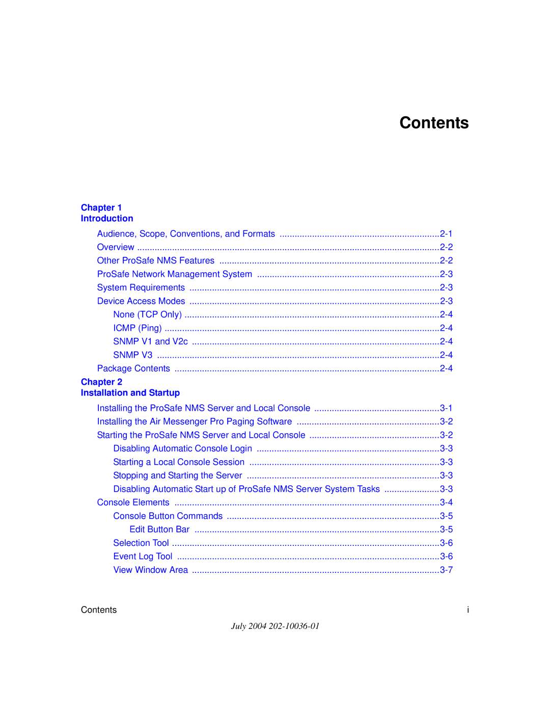 NETGEAR NMS100 manual Contents 