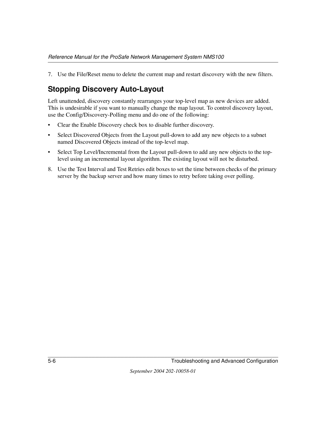 NETGEAR NMS100 manual Stopping Discovery Auto-Layout 