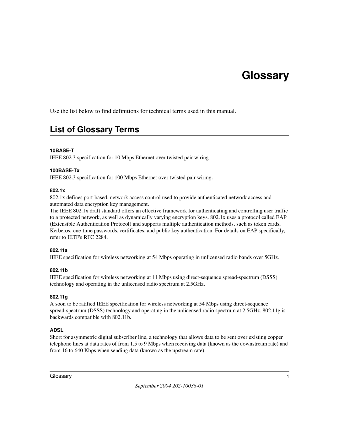 NETGEAR NMS100 manual List of Glossary Terms 