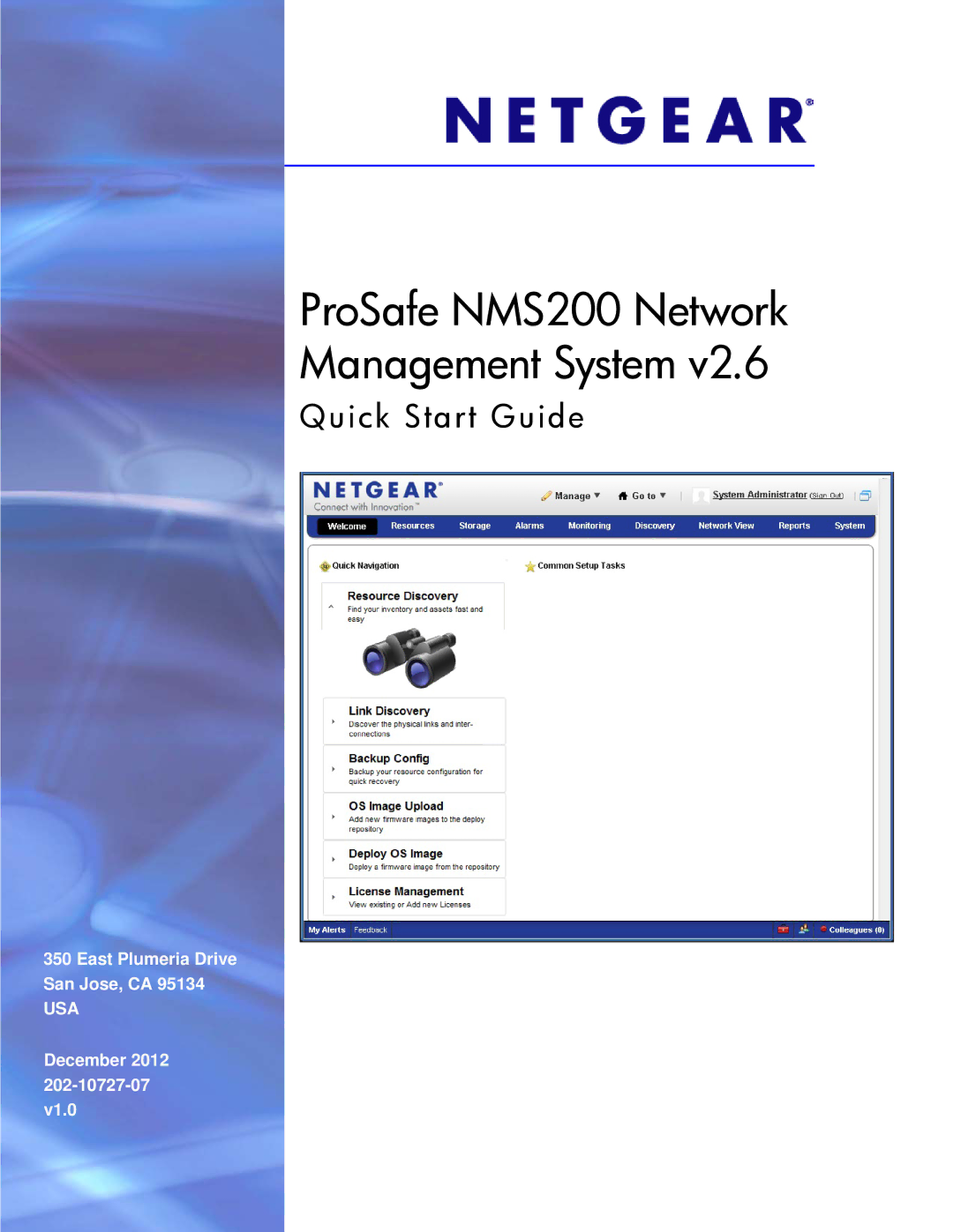 NETGEAR quick start ProSafe NMS200 Network Management System 