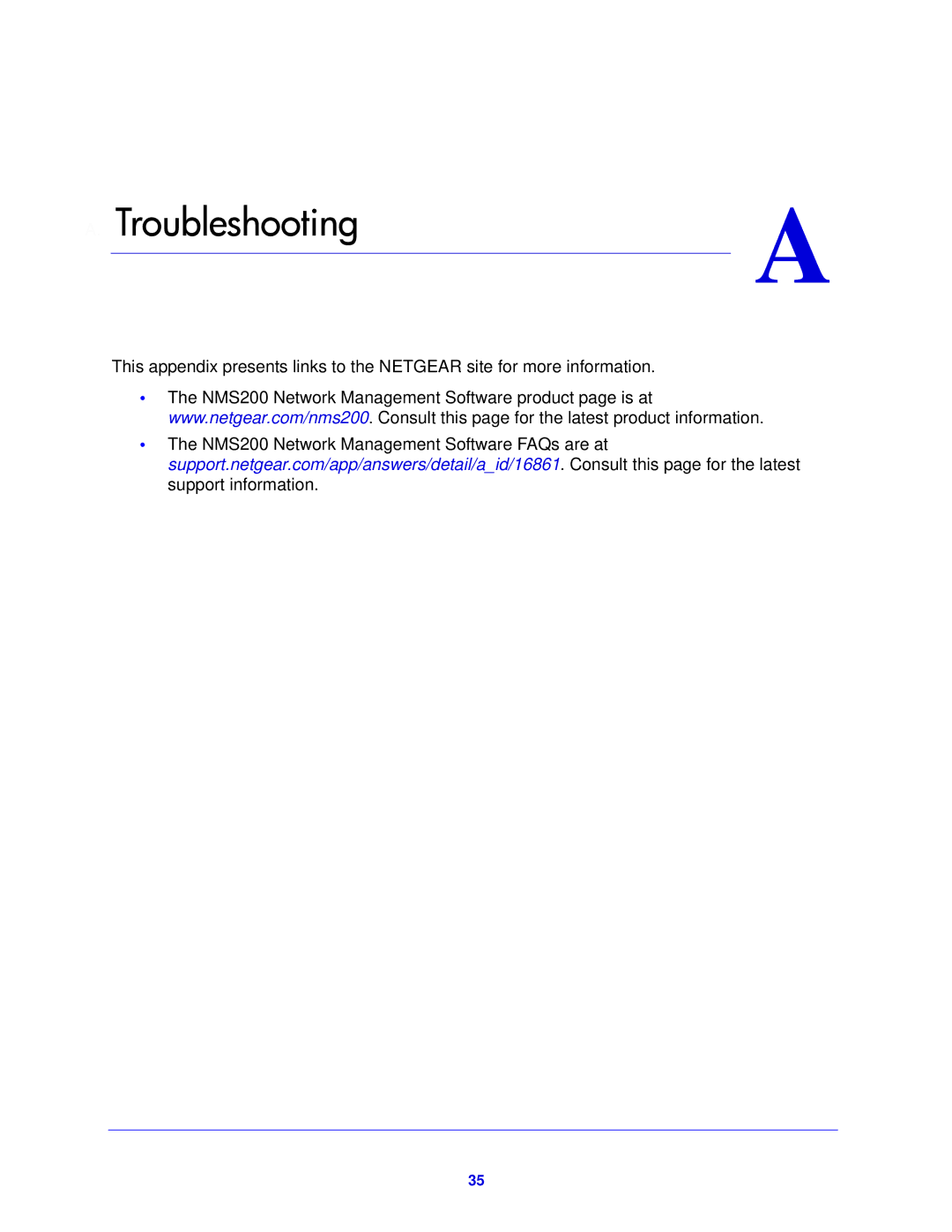 NETGEAR NMS200 quick start Troubleshooting 